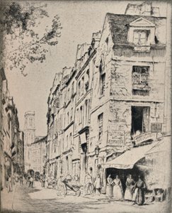 Innergården i Halles, Rue St Jacques, 1915 av Bror Julius Olsson Nordfeldt