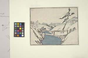 The Bridge (träsnitt i färg) av Bror Julius Olsson Nordfeldt