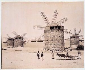 Moulins a Alexandria - fotografi av bröderna Zangali, sent 1800-tal