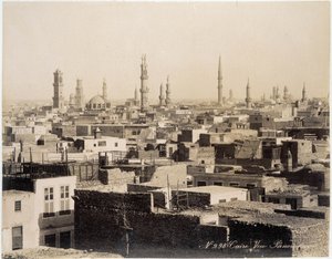 Utsikt över Kairos tak - fotografi av bröderna Zangali, sent 1800-tal