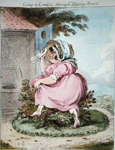 Going to London through Epping Forest, etsat av James Gillray (1757-1815) publicerad av Hannah Humphrey 1802 (handfärgad etsning)