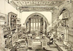 Interiörvy av ett bibliotek