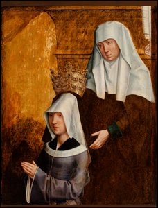 Guillemette de Vergy och hennes skyddshelgon, möjligen Elisabet av Ungern av Burgundian
