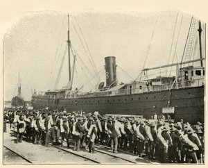 16:e infanteriets ombordstigning, spansk-amerikanska kriget, juni 1898, 1899. av Burr McIntosh