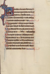 Initial B: En örn som skjuter en sten i en fontän