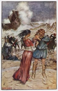 Illustration för klostret och härden av Charles Reade (litho i färg) av Byam (after) Shaw