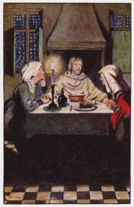 Illustration till klostret och härden av Charles Reade (litho i färg) av Byam (after) Shaw