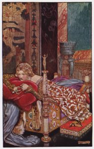 Illustration till klostret och härden av Charles Reade (litho i färg) av Byam (after) Shaw