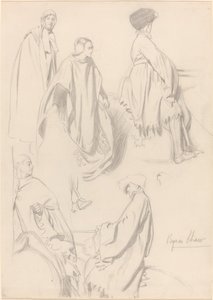 Studier av män och kvinnor i medeltida klädsel av Byam Shaw
