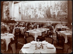 Matsal på Hotel Knickerbocker, 1906 (silvergelatintryck) av Byron Company