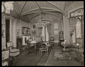 Salongen i Helen Goulds egendom (Jay Goulds hem) i Tarrytown, New York, 1893-94 (silvergelatintryck) av Byron Company