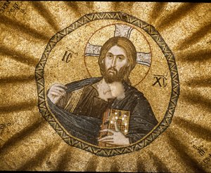 Kristus pantokrator (eller Kristus i härlighet) (mosaik av Byzantine