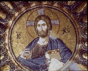 Kristus pantokrator (eller Kristus i härlighet) (mosaik, 500-1300-talet) av Byzantine