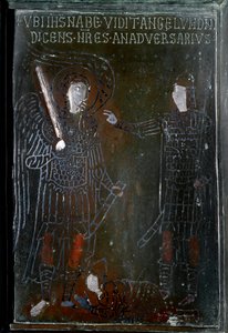 Josue möter en ängel av brons dörrkakel tillverkad i Konstantinopel 1076. Monte Sant 