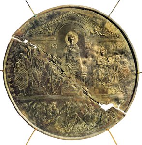 Missorium (stort silverfat) av Theodosius I (346-395), 300-talet e.Kr. (silver)