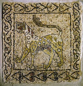 Spotted Panther, 1213 (mosaik) av Byzantine