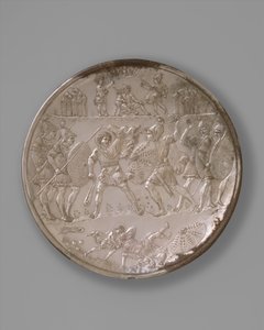 Tavla med slaget vid David och Goliat, 629-30 (silver)