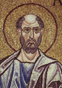 Profeten Obadiah Detalj av interiörmosaiker i St. Marks-basilikan, 1100-talet av Byzantine Byzantine