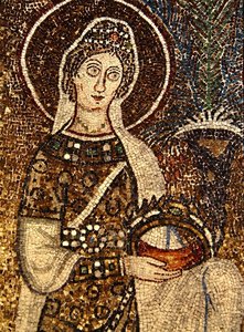 Jungfru Martyr (mosaik) (se även 58073) av Byzantine School