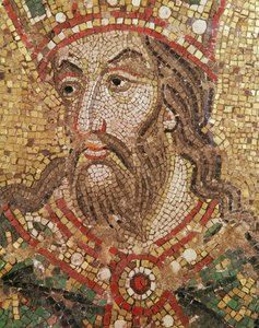 Head of a King (mosaik) (detalj) av Byzantine School