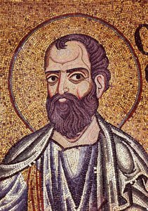 Profeten Malaki (500-talet f.Kr.). Verk av en bysantinsk mästare, mosaik, detalj av dekorationen av Markuskyrkan i Venedig (Italien) av Byzantine School