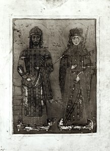 Manuel I Comnenus (c.1122-80) och kejsarinnan Maria av Antiochia (d.c.1182) av Byzantine School