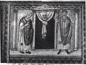Liknelse om fariséen och skatteindrivaren (mosaik) av Byzantine School