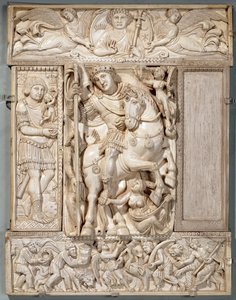 Kejsaren Triumphant, känd som Barberini-elfenbenet, 500-550 e.Kr. av Byzantine School