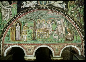 The Hospitality of Abraham and the Sacrifice of Isaac, 600-talet (mosaik)