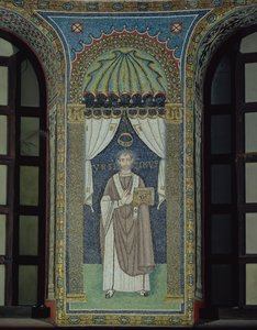 Ursicino, en biskop av Ravenna (mosaik) av Byzantine School