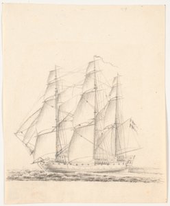 Marinens fartyg under fulla segel av C.A. Lorentzen