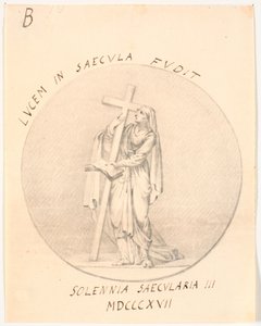 Medaljong med allegorisk kvinnofigur av C.A. Lorentzen