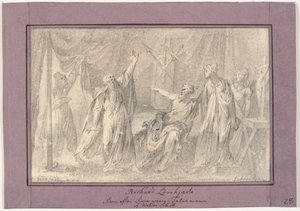 Richard Lejonhjärta. Scen från romanen "The Talisman" (1825) av Walter Scott av C.A. Lorentzen