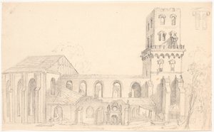 Ruinerna av Nicolai kyrka, Köpenhamn av C.A. Lorentzen