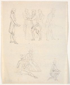Tre figurskisser. Teaterscener? av C.A. Lorentzen
