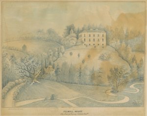 Drayton-in-Hales - Pelwall House: blå tvättritning, nd [? 1800-talet] av C.B Ash