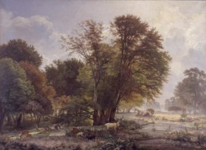 Höstmorgon i Jægersborg Zoo av C.F. Aagaard