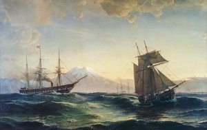 Skickar utanför Islands kust av C.F. Sørensen
