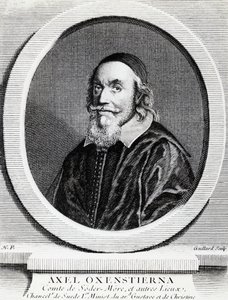 Porträtt av Axel Oxenstierna Gustafsson (1583-1654), rikskansler i Sverige, gravyr av J.B. and Brown J. Rowbotham
