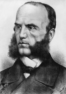 Porträtt av Wilhelm von Tegetthoff (1827-1871), österrikisk amiral, han ledde sjöstridskrafterna under andra slesvigska kriget 1864 och österrikisk-preussiska kriget 1866, gravyr efter ritning av Watt