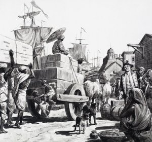 A Leverans av varor till Ostindiska kompaniets lager av C.L. Doughty