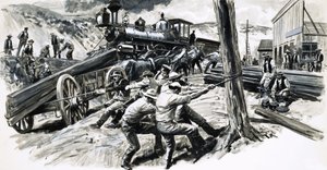 En järnväg som drogs genom delstaten Washington 1873 av C.L. Doughty