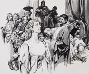 Boudicca, drottning av Iceni (gouache på papper)