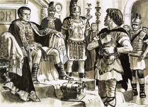 Caractacus konfronterar kejsar Claudius
