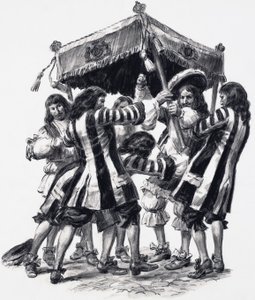 Charles II:s kröning (gouache på papper) av C.L. Doughty