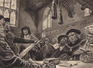 Stjärnkammarens domstol (gouache på papper)