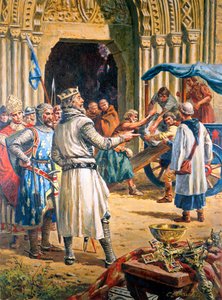 Edward I (1239-1307) The Hammer of the Scots (gouache på papper)