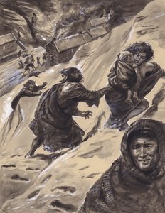 Glencoe Massacre (gouache på papper) av C.L. Doughty