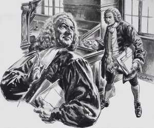 Johann Sebastian Bach (gouache på papper) av C.L. Doughty
