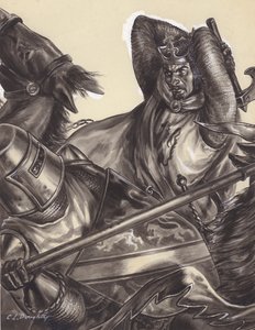 Robert Bruce på väg att döda Sir Henry de Bohun () (gouache på papper)
